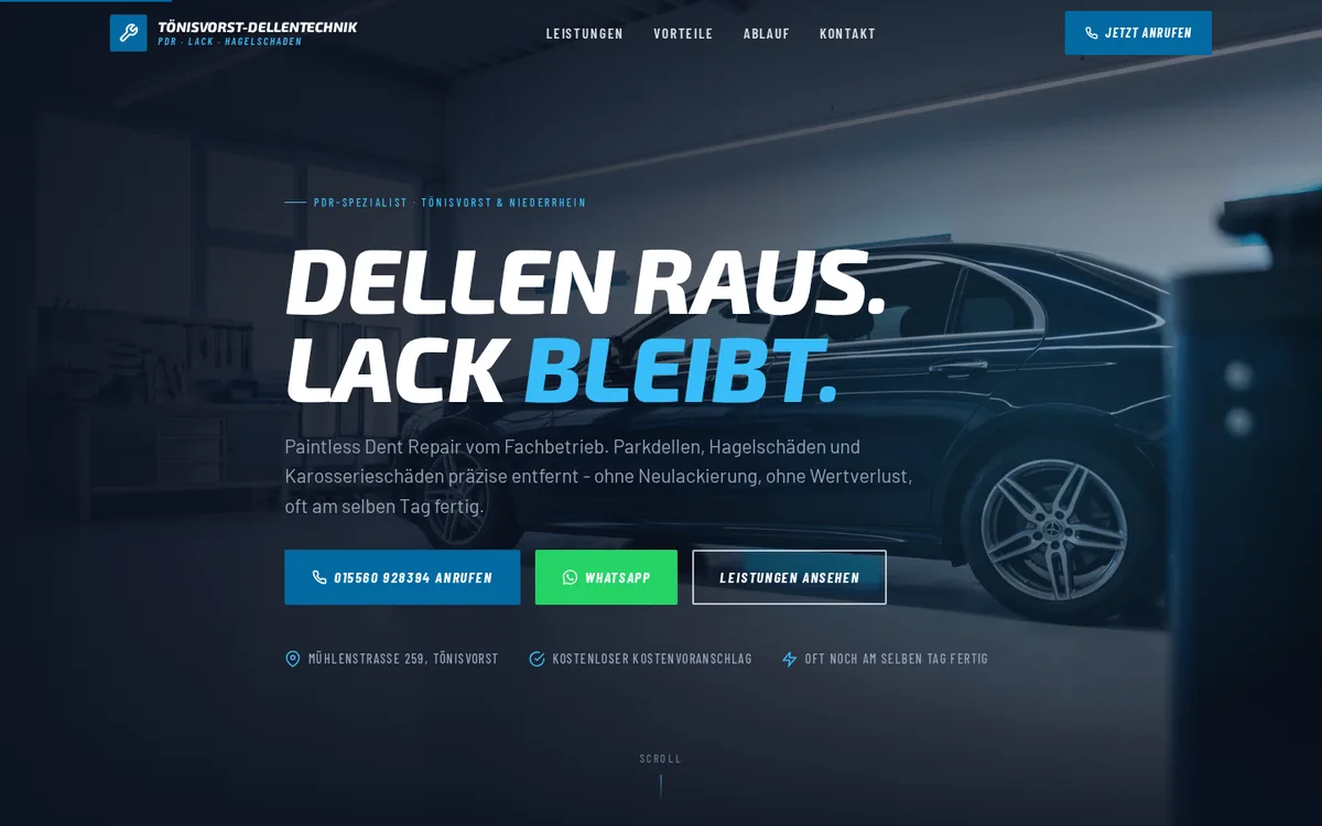 Tönisvorst-Dellentechnik — KFZ-Fachbetrieb · Lokale Business-Website